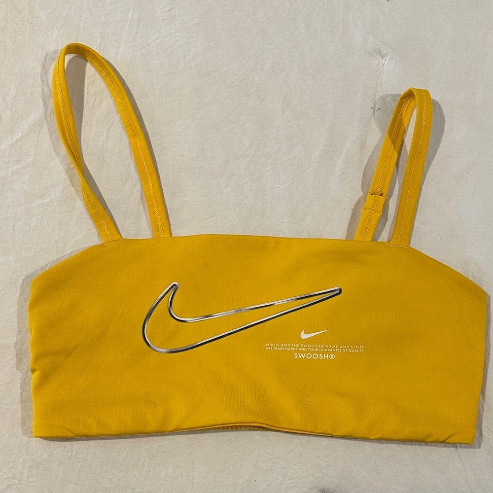 Nike Swoosh Yellow Sports Bra